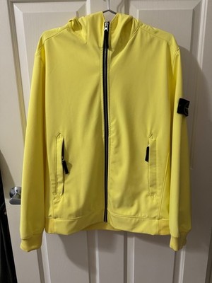 AUTH STONE ISLAND LIGHT SOFT SHELL-R JACKET YELLOW (SIZE XL)