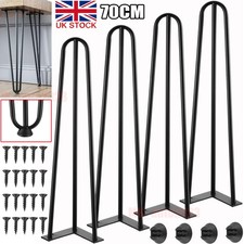 4x Hairpin Legs Hair Pin Leg Set Furniture Bench Desk Table Metal Steel DIY 70cm
