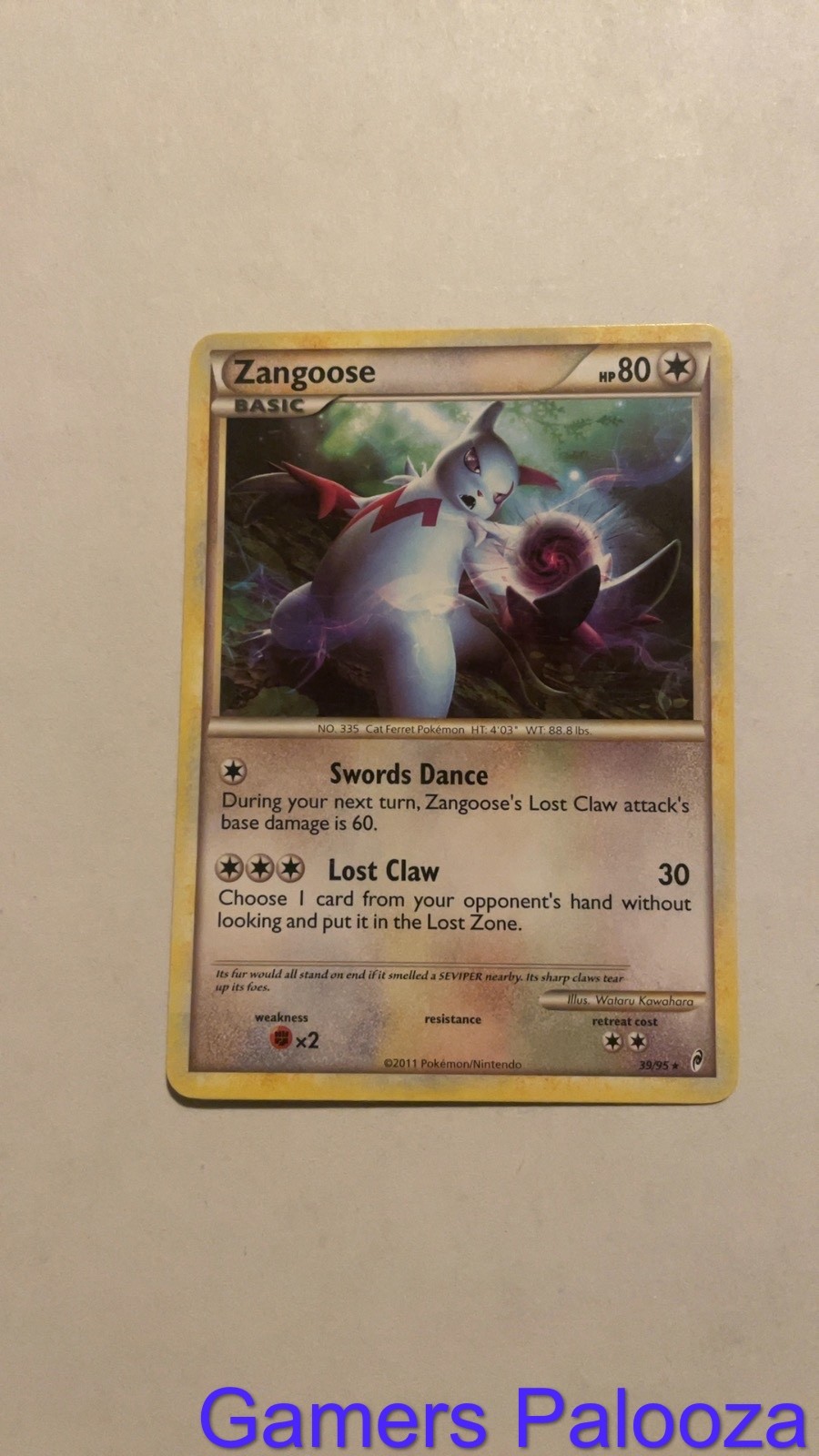Zangoose 39/95 Rare Call of Legends Pokemon Near Mint