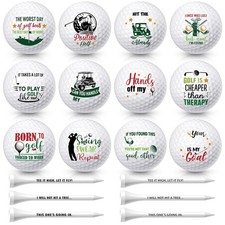 18 Pcs Funny Golf Balls Gifts Set 12 Humor Golf Balls and 6 Tees for Men Wome...