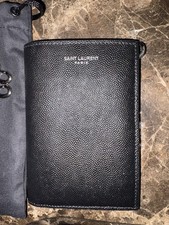 Saint Laurent CHAIN WALLET IN GRAIN DE POUDREEMBOSSED LEATHER