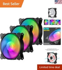 High Airflow 120mm RGB Case Fan - Quiet Edition, 3-Pack for PC Coolers