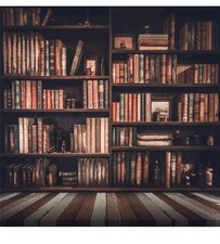 AOFOTO 10ftx10ft Old Books On Vintage Bookshelf Vinyl Backdrop