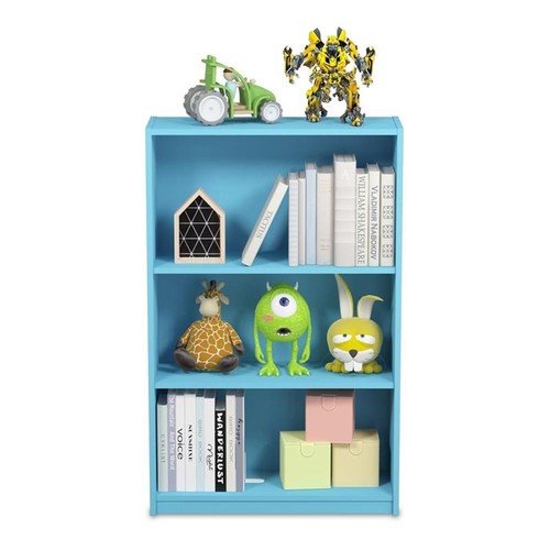 Furinno JAYA Holz Simple Home 3-stufiges verstellbares Regal Bücherregal in Hellblau - Bild 4 von 5