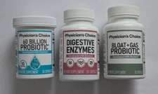 Physician's Choice 60 Billion Probiotic + Digestive + Bloat Bundle USA SELLER