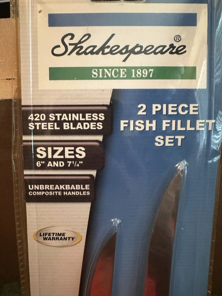 Shakespeare 2 piece Fish Fillet set 420 stainless steel blades size 6”, 7 1/4” Foto 2 de 4