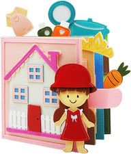 Felt Busy Book for Toddlers 1-3, Montessori Busy Board for 1 Year Old, Quiet Boo