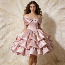 Sweet Dress Off Shoulder Tiered Prom Dresses Evening Dating Dresses Party Gowns