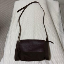 IL BISONTE Dark Brown Leather Canvas Crossbod...