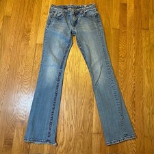 Miss Me Women's 30x32 Boot Cut Denim Jeans Embellished Rhinestone Button Fly