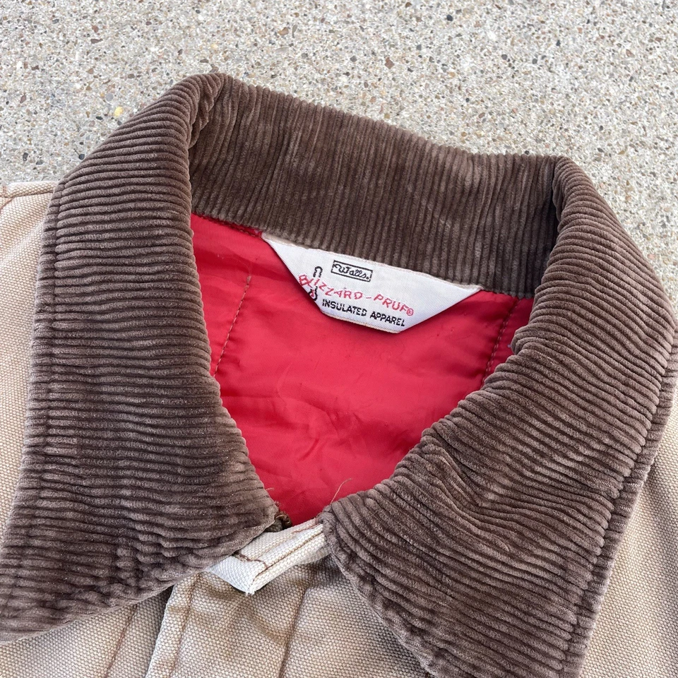 Chaqueta aislante vintage Walls Blizzard Pruf cuello pana rara descolorida por el sol XL Foto 4 de 4