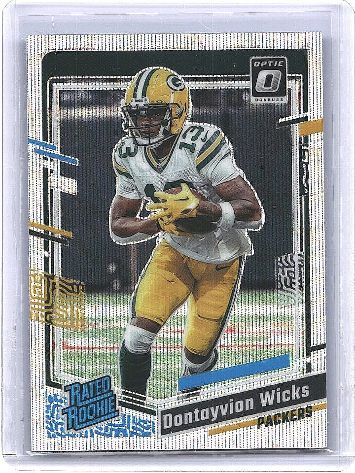 2023 Optic Premium Rated Rookie Wave /300 Dontayvion Wicks #249 Packers