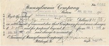 Scheck Pennsylvania Company von 1910 Erste Nationalbank Pittsburgh USA