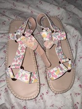 LOVESHACKFANCY MANEBI Floral Espadrille Sandals, Fruity Punch Perfect Sz40 195