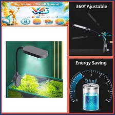 3W Full Spectrum Aquarium Light USB Clip On LED for Nano Tank Up to 5 Gal White