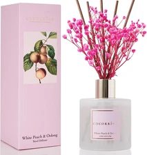 Cocorrína Reed Diffuser Sets - 6.7 Oz. White Peach& Oolong Scented Diffuser with