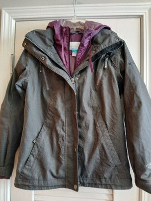 Columbia Women's Interchange Gray and Purple 2 in 1 Jacket Omni-tech Size Small