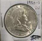 1950 D Franklin Half Dollar Silver Coin Free Shipping