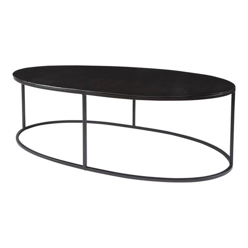 Uttermost Coreene Oval Iron Metal and Aluminum Coffee Table in Aged Black - Picture 1 of 6