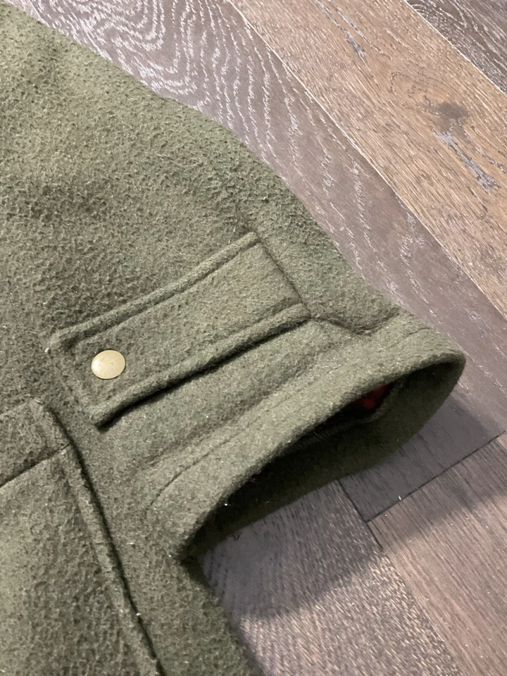 Винтажный 90-х разрыв спортивное пальто Sz M оливковый рыбак клетку одеяло с подкладкой редкая - Изображение 3 из 4