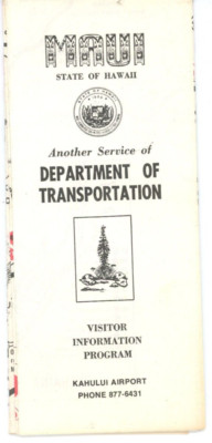VTG Map Maui Hawaii Visitor Info Program Dept Transportation