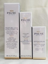 x3--PAUSE Well-Aging Cooling Mist 2 oz-Moisture Lock 3oz-Detox Serum 1oz NIB