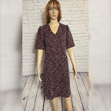 New Ann Taylor Puff Sleeve V-Neck Purple Dress Size 10