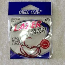 Circle Offset Hooks Reds- Lazer Sharp by Eagle Claw L8197G