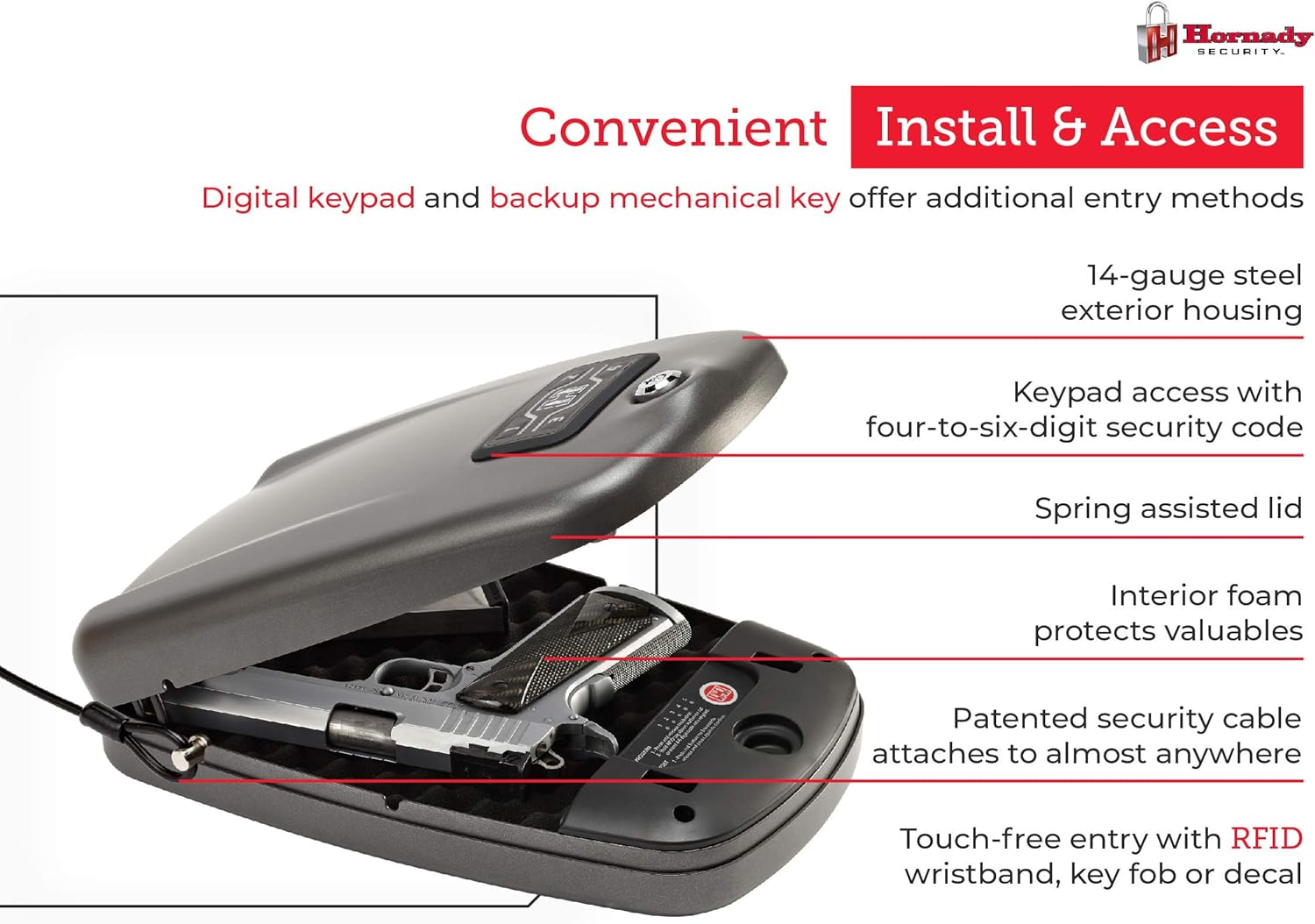 Hornady Rapid Gun Safes with Instant Rfid Access to Guns and Valuables