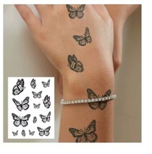 NORSET Temporary tattoo, Butterflies, Butterfly Waterproof Semipermanent Tattoo.