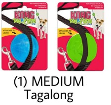 KONG TagALong Ball - 1 MED 2.25" x 2.25" Dog Leash Fetch Chew Toy - Color Vary
