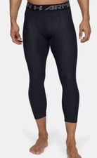 Men's Jock Under Armour 3/4 Spandex Tights Compression Pants Black Medium M