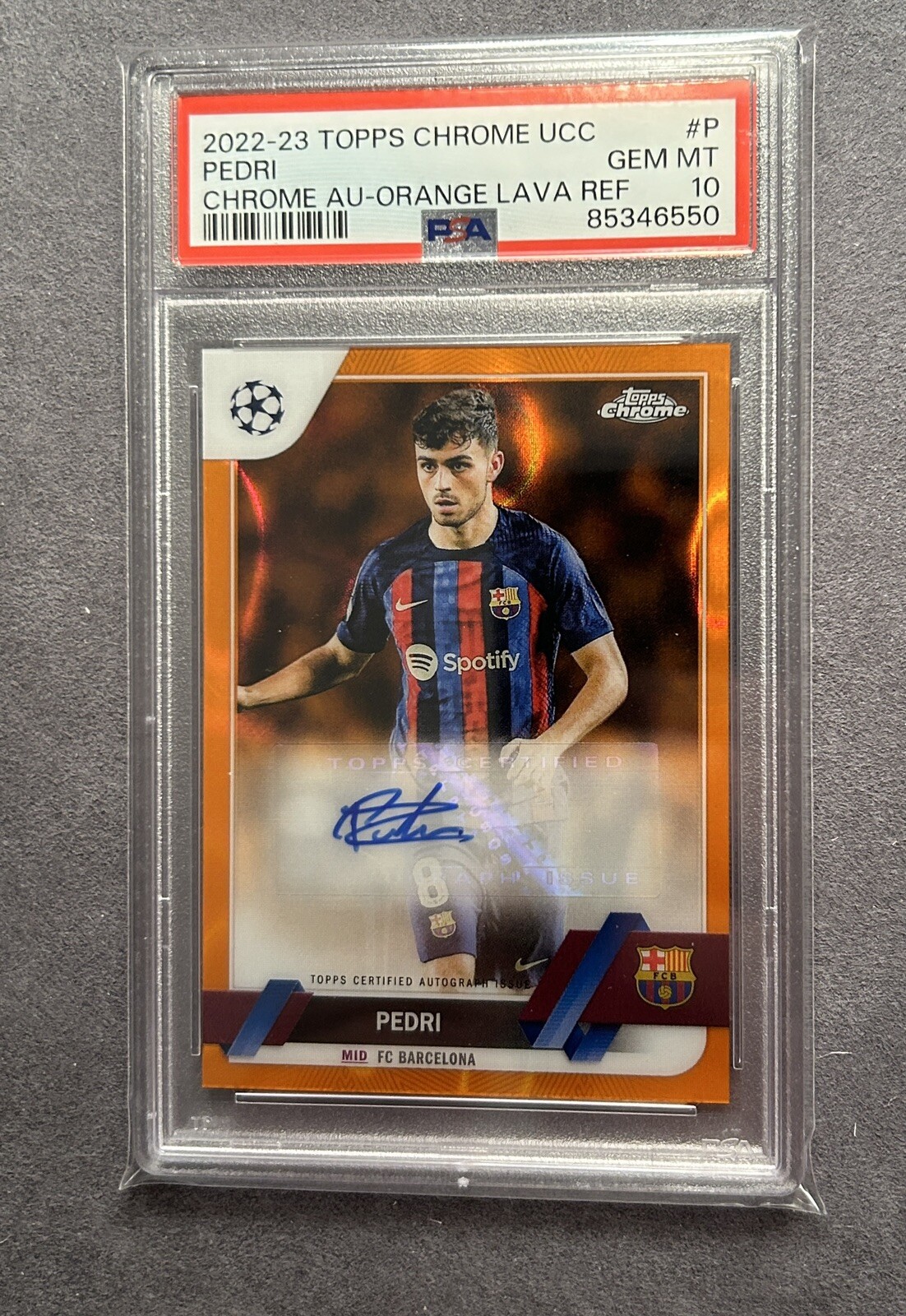 Pedri 2022 Topps Chrome UEFA Club Competitions #CA-P Pedri 2022 Topps Chrome UEFA Club Competitions #CA-P