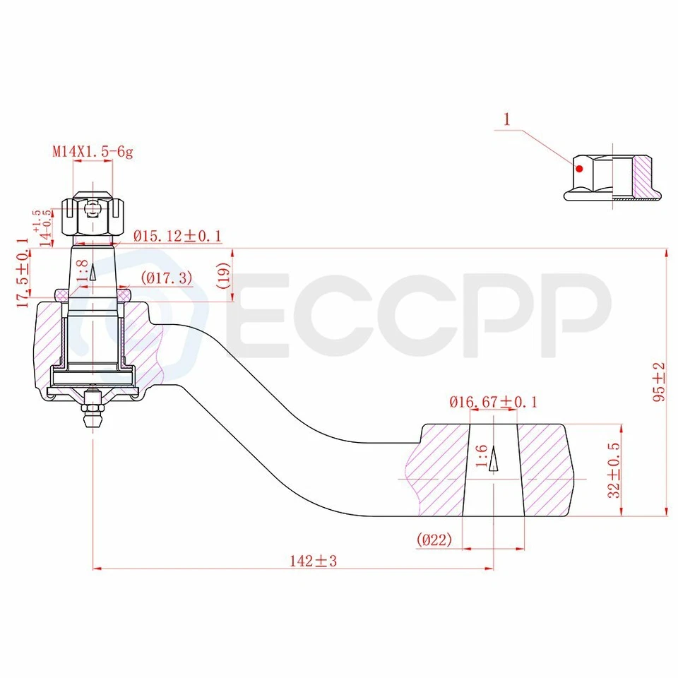 Suspensión 15x rótula delantera Pitman brazo loca para 1993-2000 GMC C2500 C3500 Foto 4 de 4