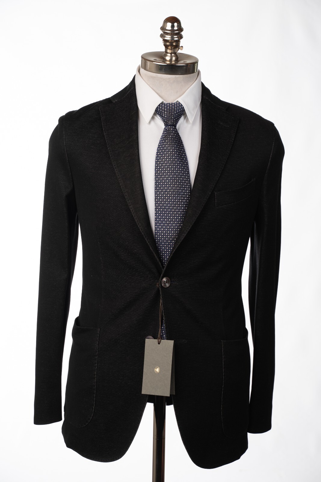 NWT BOGLIOLI Heather Черная хлопковая куртка K, приталенное спортивное пальто 36 Р (EU 46)