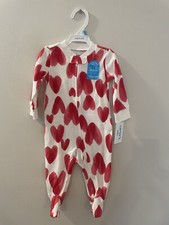 NWT Carter's Baby Valentine's Day 2-Way Zip Cotton Sleep and Play Sz 6M Hearts