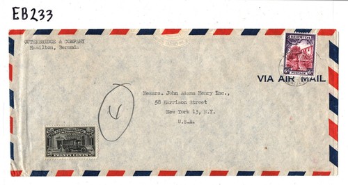 BERMUDA USA MIXED FRANKING Cover Hamilton New York 1952 {samwells-covers} EB233 - Picture 5 of 6