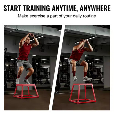 Adjustable Plyometric Jump Boxes - 12-30'' Platform, Anti-Slip Fitness Step-Up