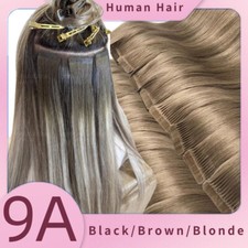 Tape In Remy Real Remi Human Hair Extensions Skin Weft Highlight Full Head 100g
