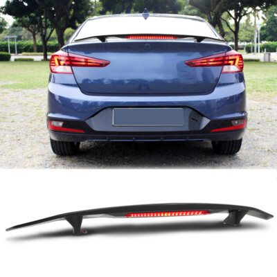 Matte Black 52'' Rear Trunk Spoiler Racing Wing w/Brake Light For Hyundai Elantra