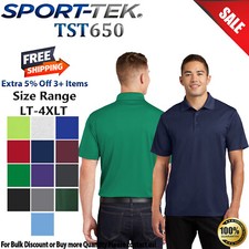 Sport-Tek TST650 Mens Big  Tall Short Sleeve Micropique Sport Wick Polo Shirt