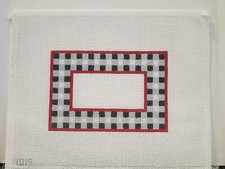 HAND-PAINTED NEEDLEPOINT CANVAS OF BORDER NUMBERED 4015 DESIGN IS 4" X 6" NEW