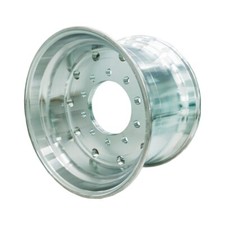 Super Single Truck Wheels 22.5x14 Rims Flat Face Polished Hub Pilot 2pc.