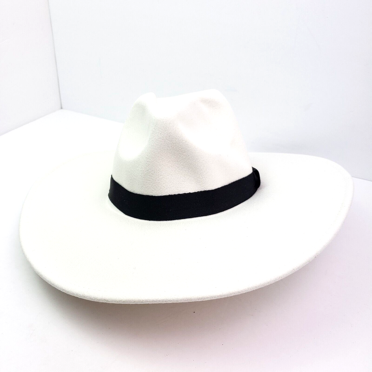 Lulus Vendor Womens One Size Cream Wide Brim Fedora Hat 