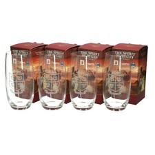 4 X FAMOUS GROUSE HI BALL WHISKEY GLASS THE SPIRIT OF RUGBY LIMITED EDITION 