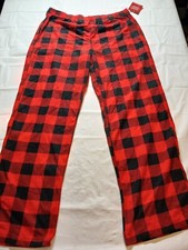 Women's Buffalo Check Fleece Matching Family Pajama Pants Wondershop Red Size L