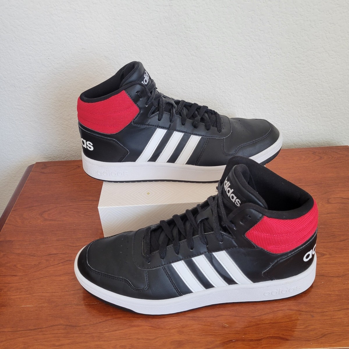 adidas バスケットボールシューズ US 11 ホワイト/ブラック/レッド Adidas V's Hoops Men's Originals Mid 2.0 Core Black White
