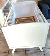 Gitterbett Kinderbett Babybett aus Massivholz Landhausstil Weiß 145x82