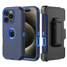 For iPhone 16 Pro Max 16 Plus 16 Pro Phone Case+Belt Clip Fits Otterbox Defender
