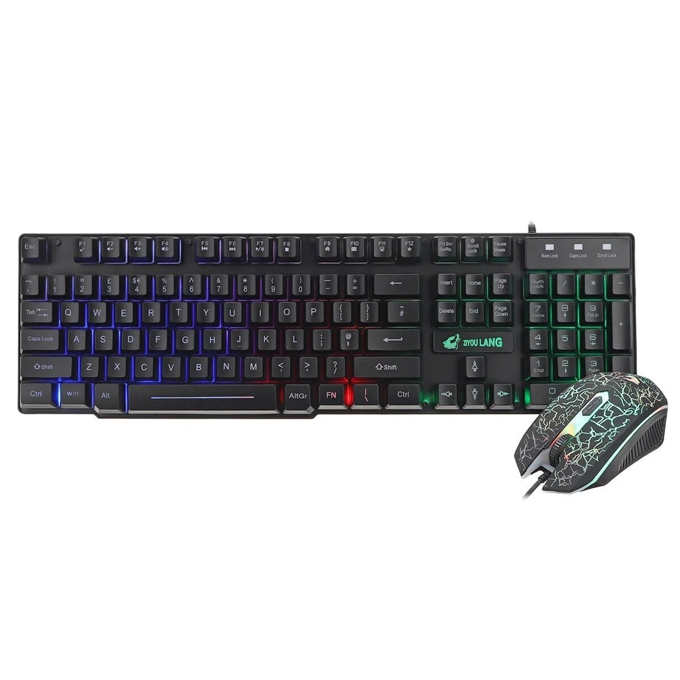 T11 Wired Mechanical Keyboard Game Mouse Rainbow RGB Backlight Keypad for Comput - Image 2 of 3